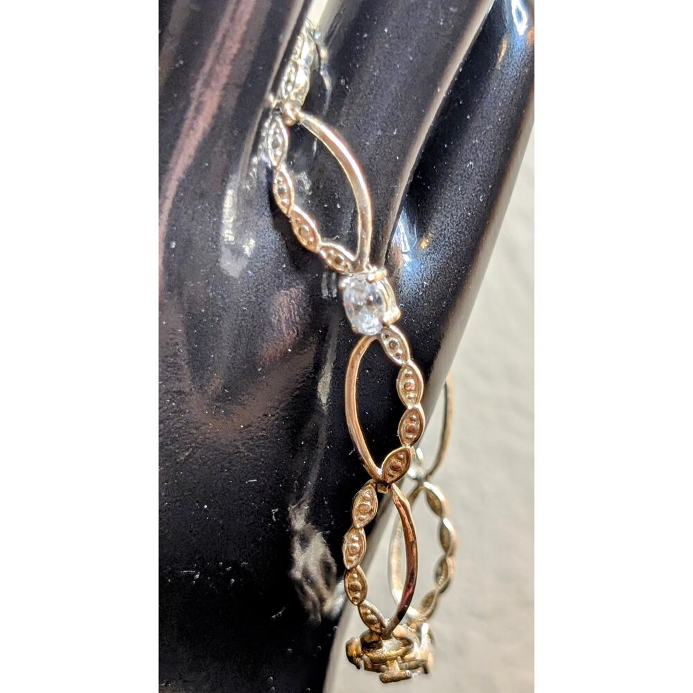 925 Sterling Silver CZ Oval Link Tennis Bracelet SU CH CZ